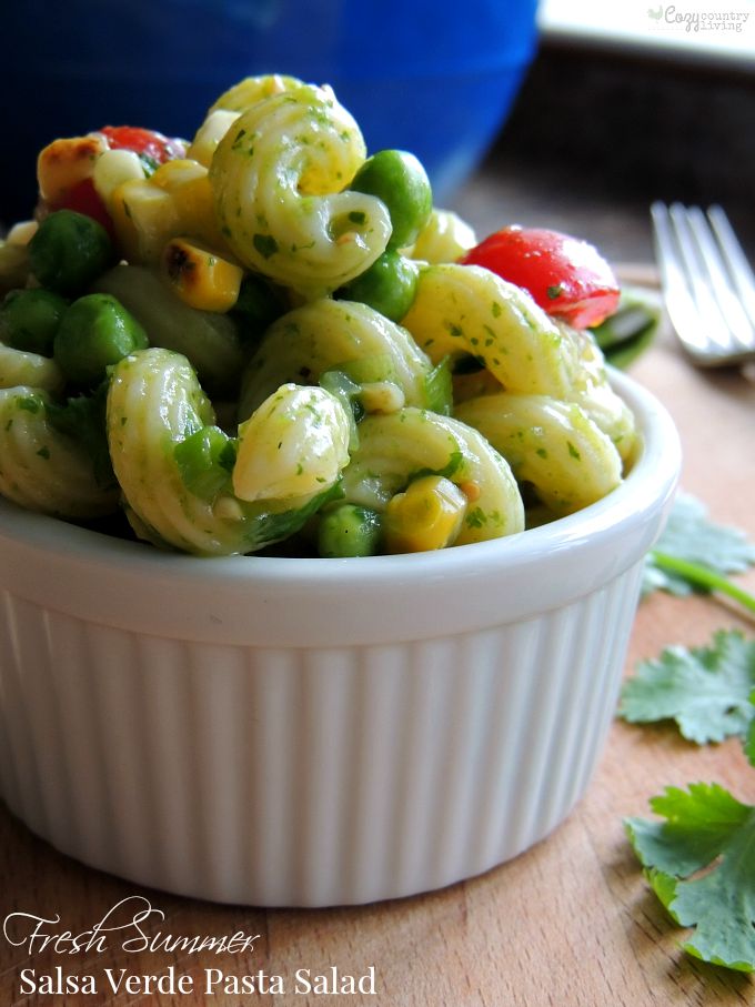 Fresh Summer Salsa Verde Pasta Salad