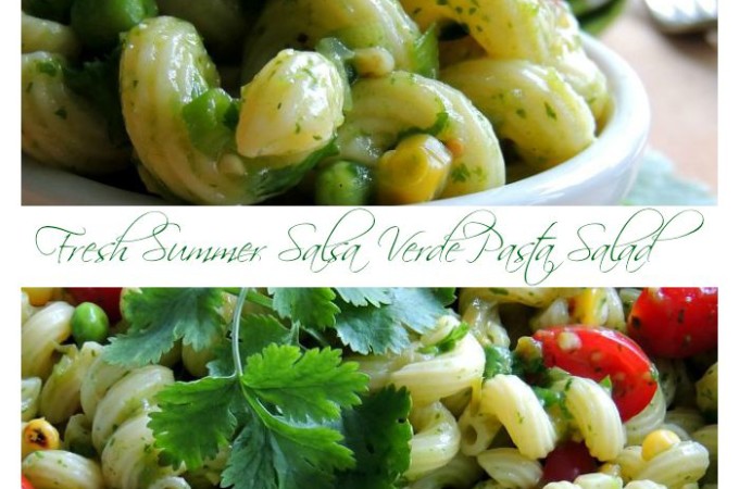 Fresh Summer Salsa Verde Pasta Salad Side Dish