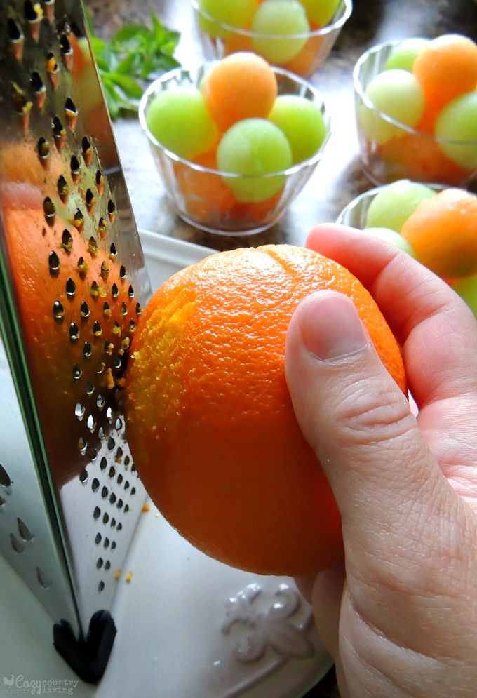 Orange Zest for Refreshing Melon Balls Appetizer