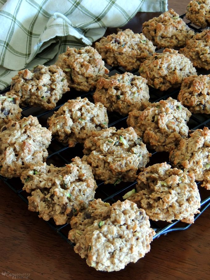 Chocolate Chip & Zucchini Oatmeal Cookies - Cozy Country Living