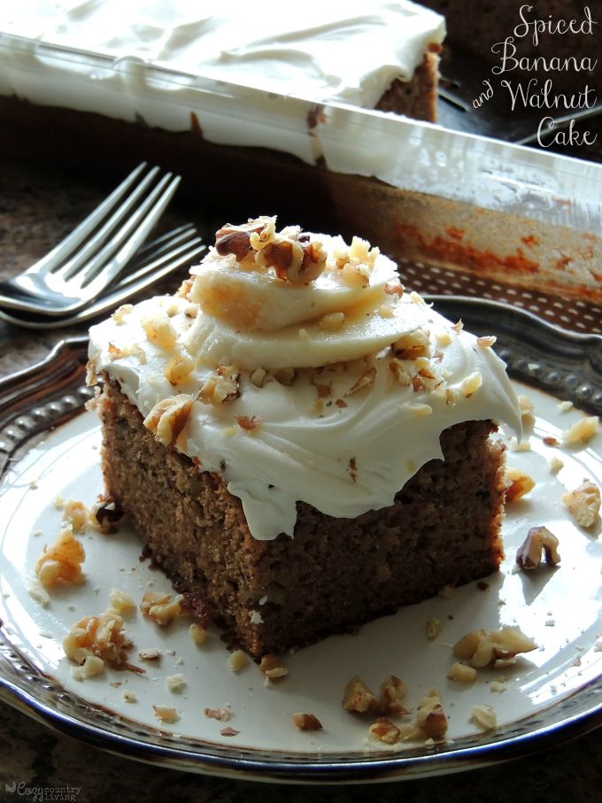 Delicious Spiced Banana & Walnut Cake with Cream Cheese Frosting for Dessert