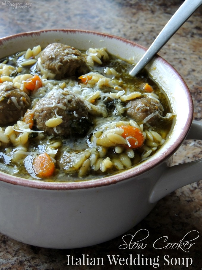 Easy Slow Cooker Italian Wedding Soup - Cozy Country Living