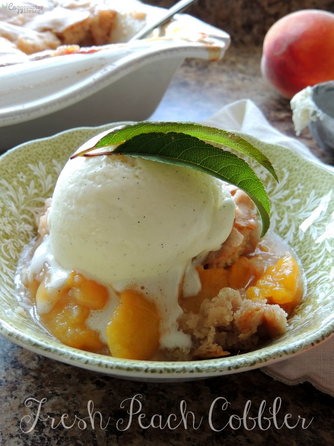 Fresh Homemade Peach Cobbler Dessert