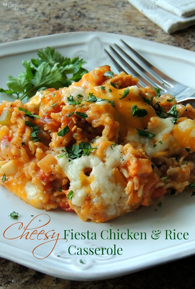 Cheesy Fiesta Chicken & Rice Casserole for Dinner