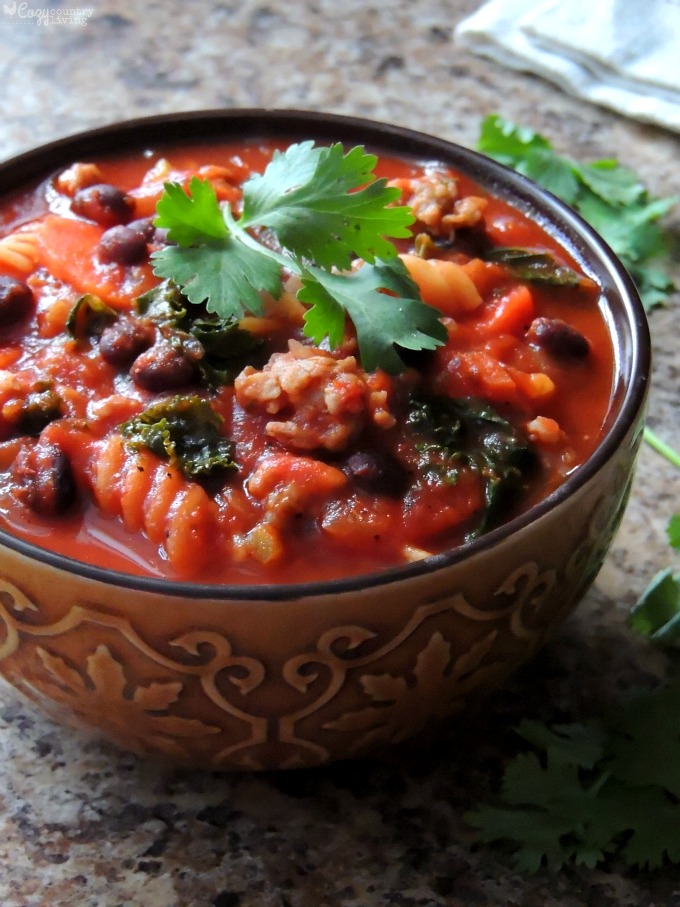 Delicious Slow Cooker Spicy Sausage & Black Bean Soup for Dinner