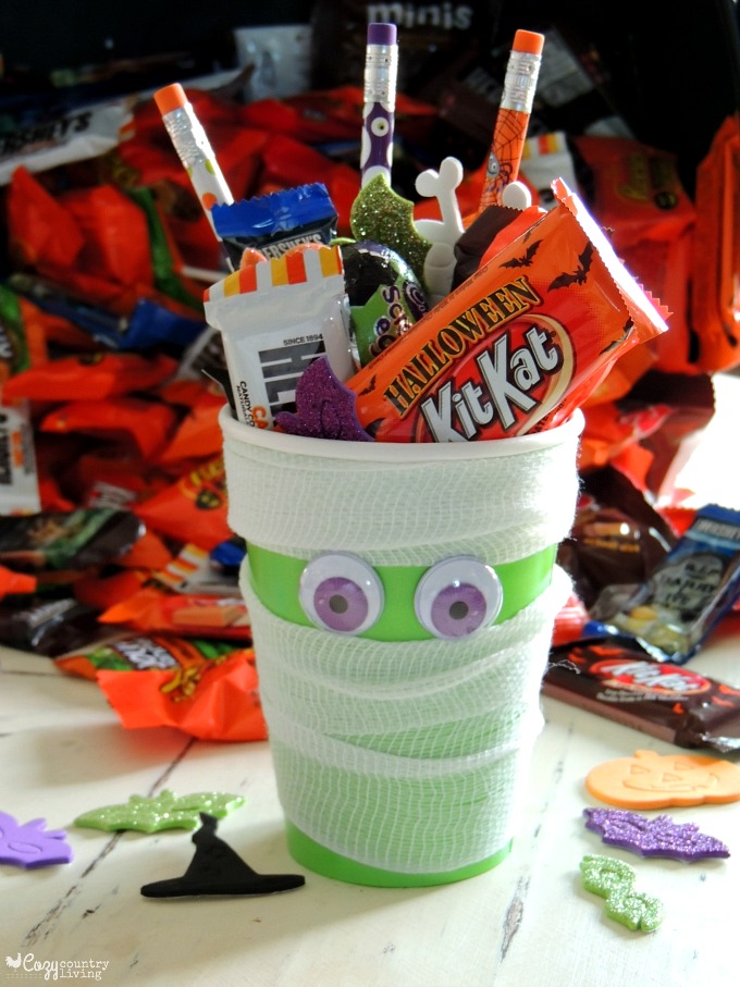 Fun Kid Friendly Halloween Mummy Treat Cup Craft