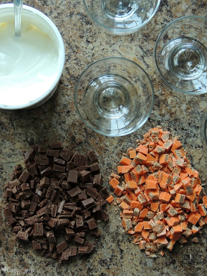 Ingredients for Halloween Kit Kat Yogurt Parfaits
