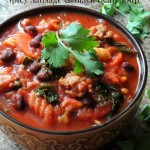 Slow Cooker Spicy Sausage & Black Bean Soup for Dinner