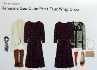 Stitch Fix 41Hawthorn Renesme Geo Cube Print Faux Wrap Dress