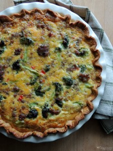 Warm Savory Sausage & Broccoli Quiche for Breakfast