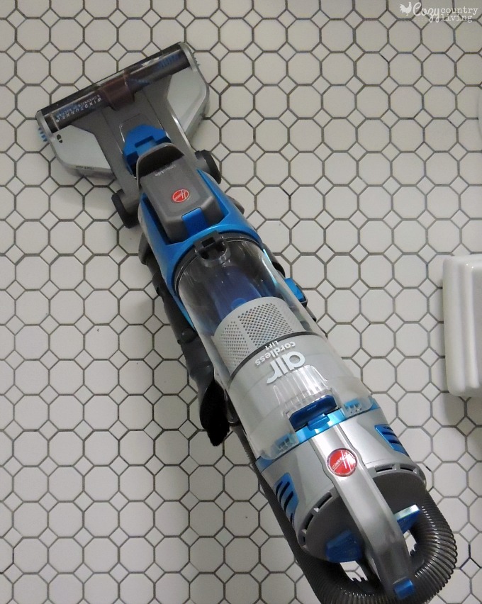 Hoover Air Cordless Lift Vacuum on Bathroom Tile