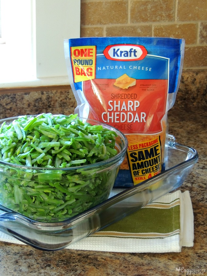 Ingredients for Cheesy Baked French Cut Green Beans