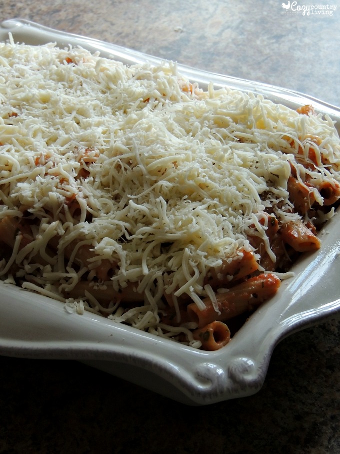 Sweet Italian Sausage & Rigatoni Bake Ready for the Oven