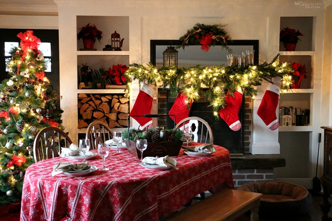 Christmas Lights in Cozy Dining Room