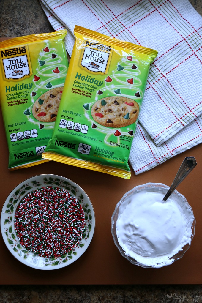 Ingredients for Easy Holiday Chocolate Chip & Marshmallow Cookies