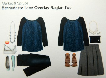 Market & Spruce Bernadette Lace Overlay Raglan Top Stitch Fix