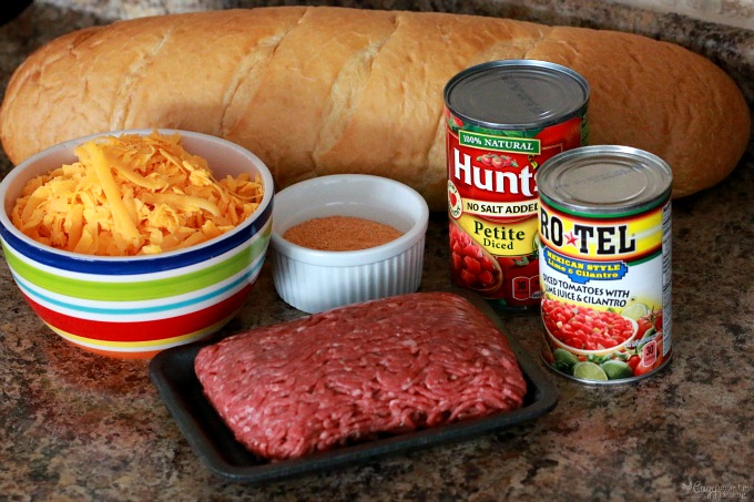 Ingredients for Taco French Bread Pizzas
