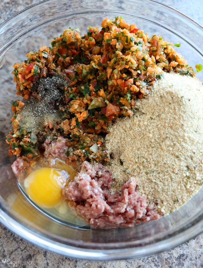 Ingredients for Veggie Loaded Meatballs