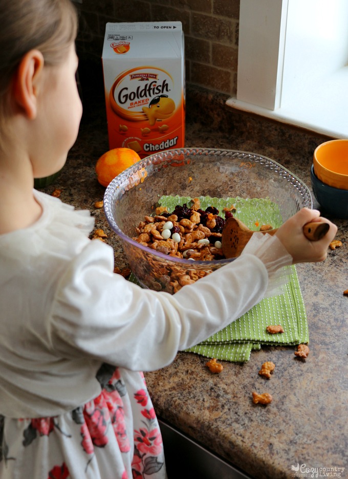Mixing up our Tasty Family Fun Snack Mix