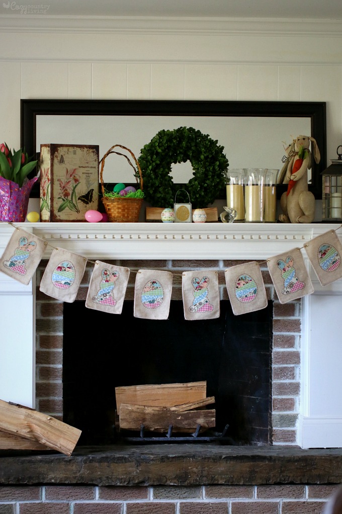 Fireplace Mantle Spring Home Decor Easter