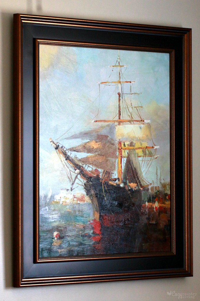 Home Office Sailboat Framed Art Painting