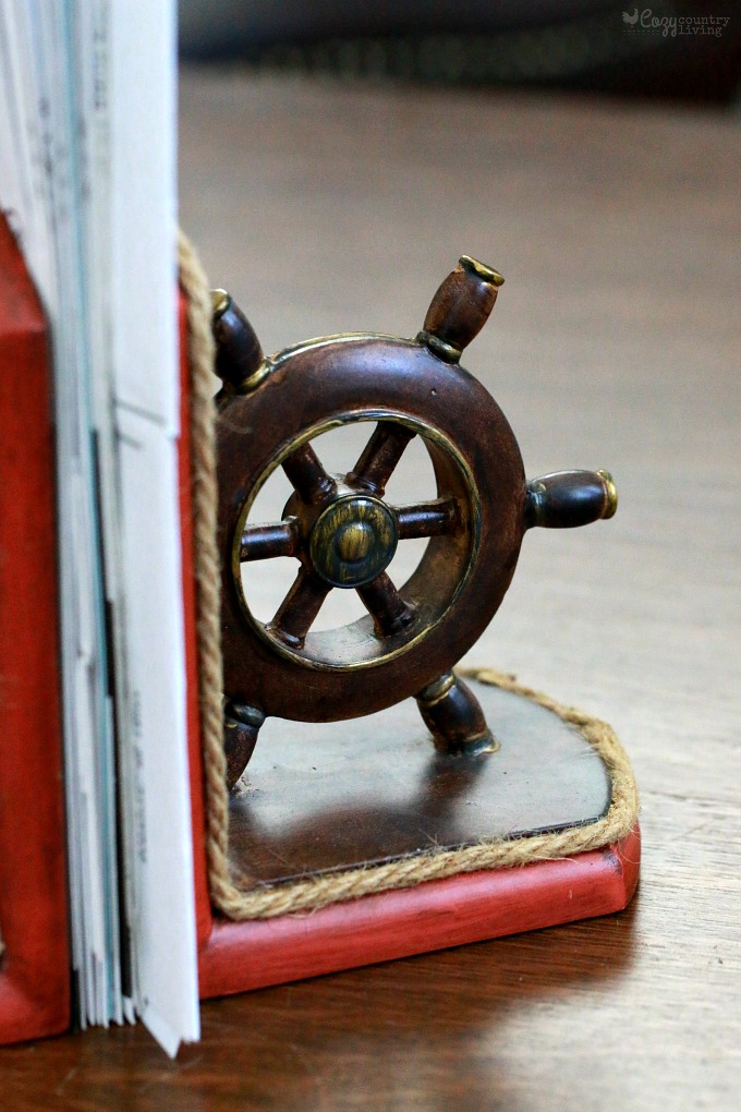 Ship's Wheel Bookends Home Office Decor