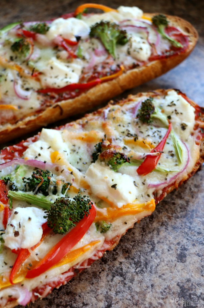 Hot & Fresh Loaded Veggie French Bread Pizza