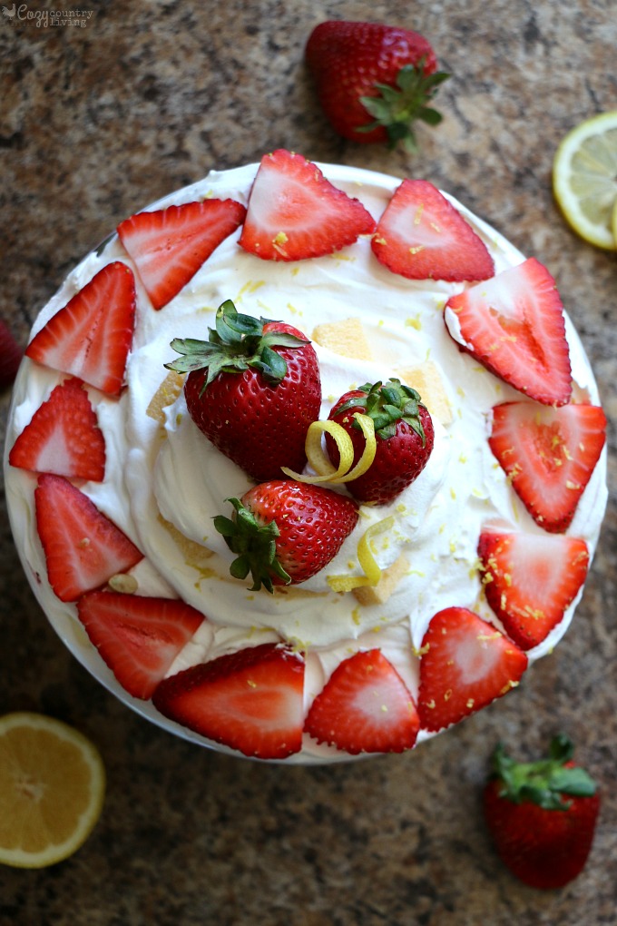 Simple Spring Strawberry & Lemon Pound Cake Trifle Dessert
