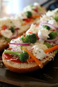 Loaded Veggie French Bread Pizza - Cozy Country Living