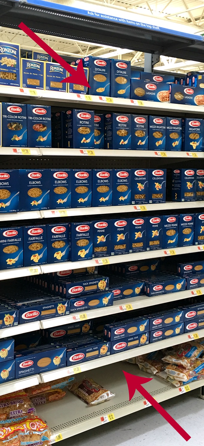 Barilla Pasta in the Blue Box at Walmart