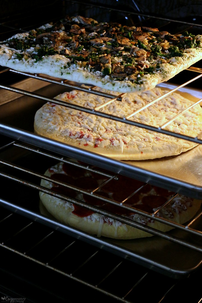 Freschetta Pizzas in the Oven for Dinner