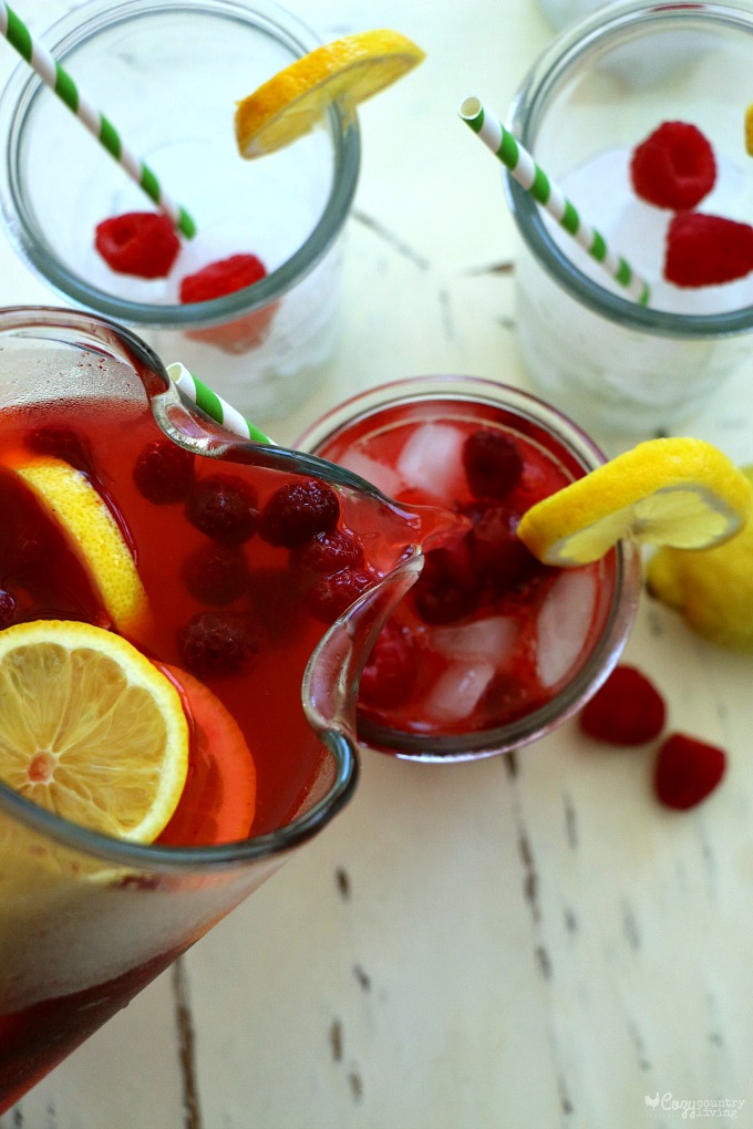 Fruity Summer Raspberry Lemonade Punch Drink