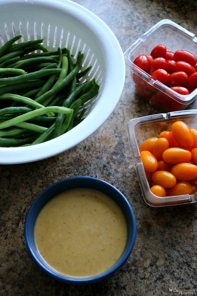 Ingredients for Italian Green Bean & Tomato Summer Salad