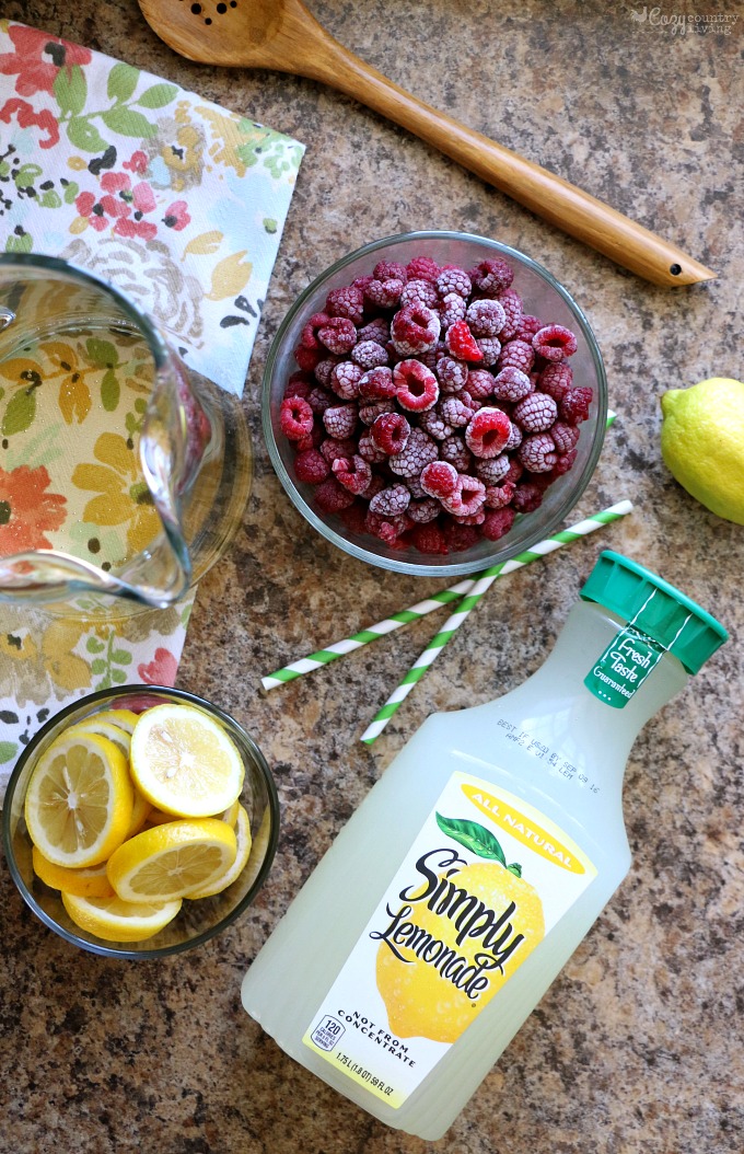 Ingredients for Summer Raspberry Lemonade Punch