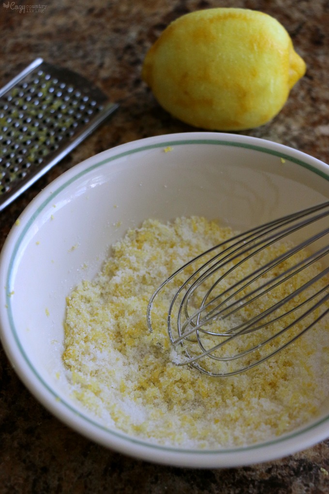 Lemon Zest & Sugar for Roasting Peaches