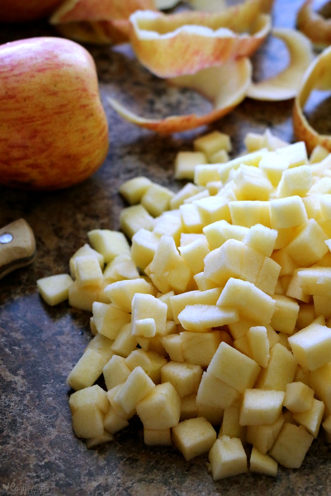 Chopped Apples for Apple & Cinnamon Oat Muffins