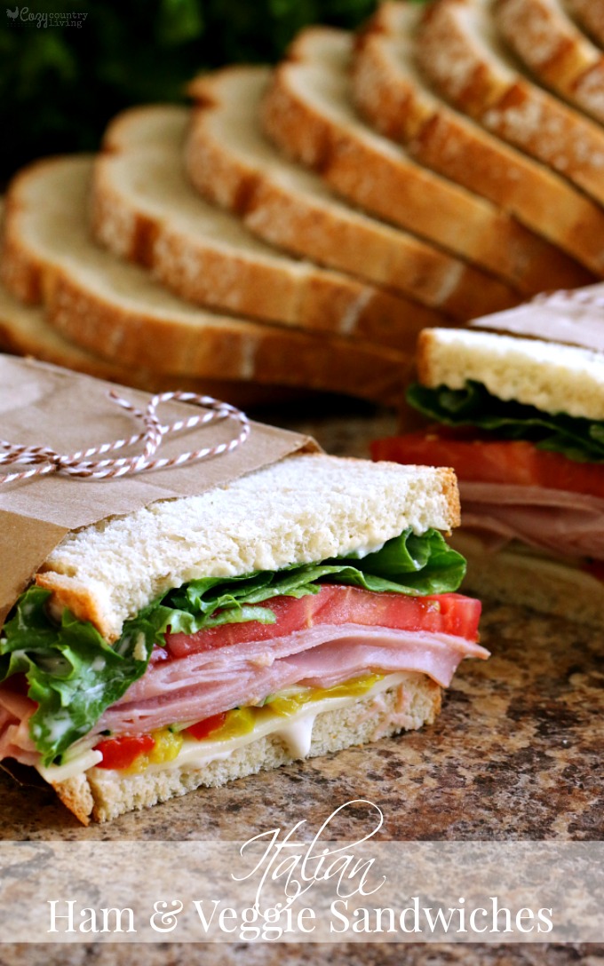 Tasty Easy to Make Italian Ham & Veggie Sandwiches