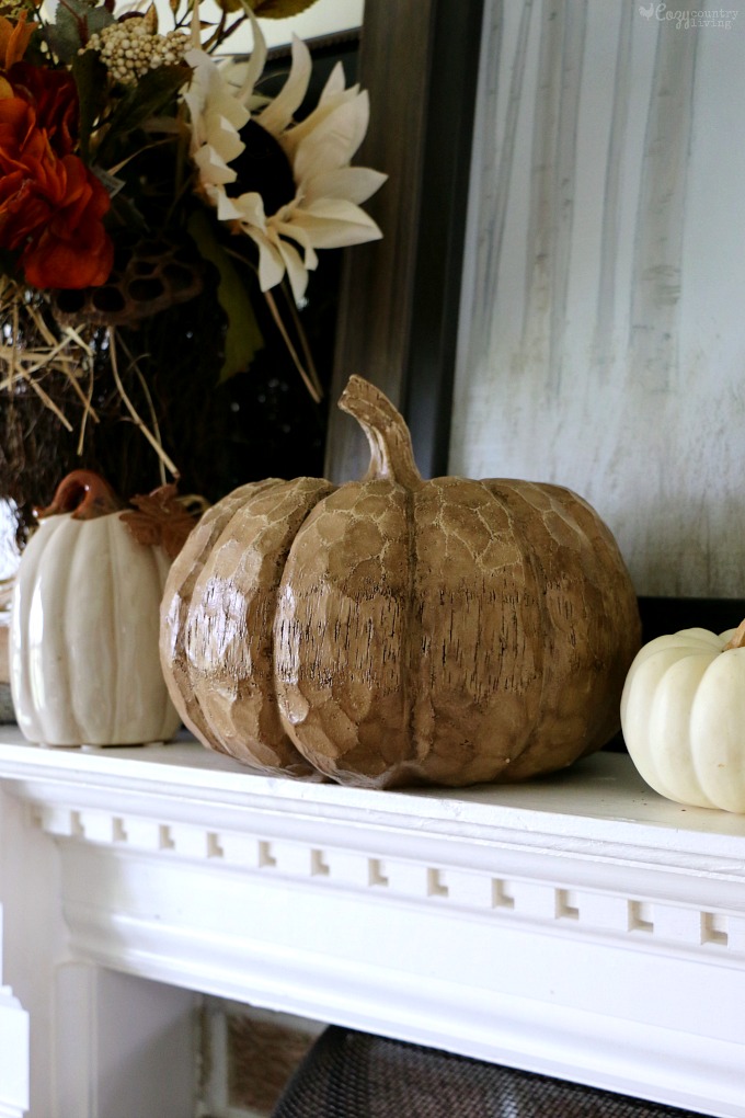 Add Textured Wood Pumpkins for a Rustic Feel