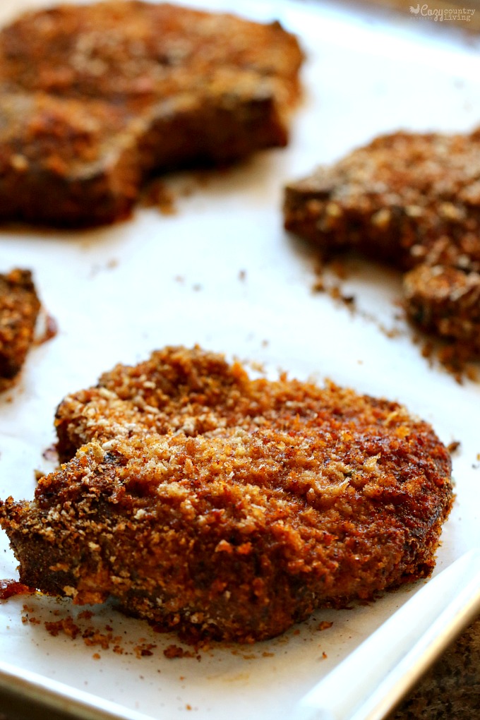 Breaded Chili Pork Chops Hot from the Oven