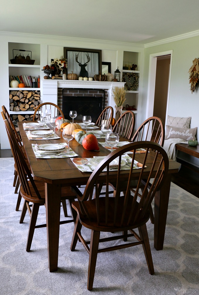 Colebrook Dining Set in Rustic Oak- Fall Table Settings