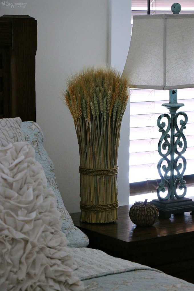 Pastel Fall Grasses on Nightstand- Neutral Decor