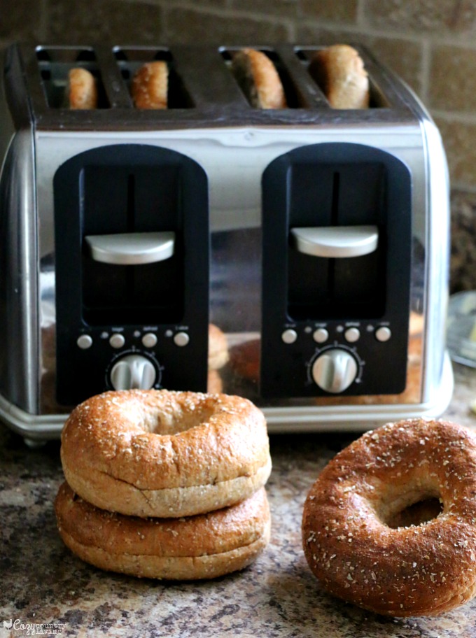 Toast Whole Wheat Bagels for Breakfast Sandwiches