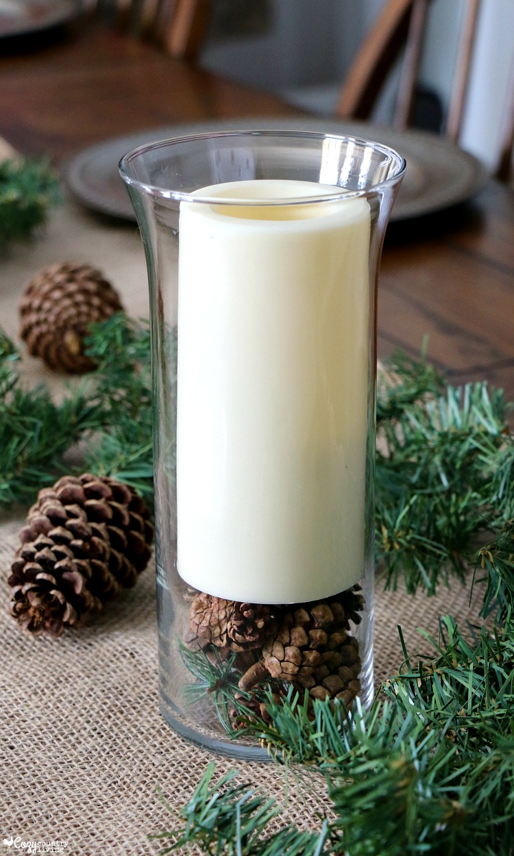 Candles with Pinecones