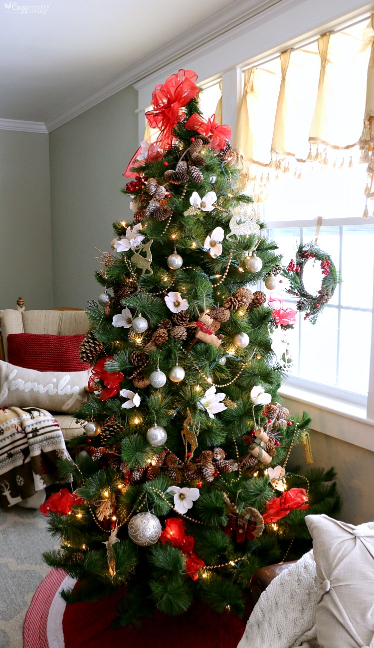 Christmas Tree with Rustic Touches
