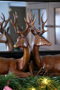 Hand Carved Deer on Mantle