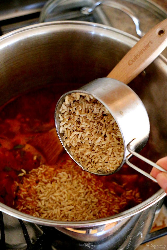 Adding Instant Brown Rice to Chicken Fajita Soup