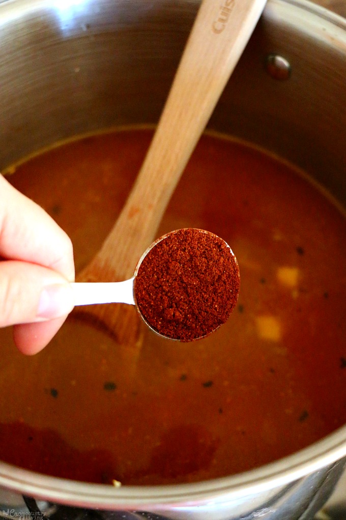 Adding Spices to Easy Chicken Fajita Soup