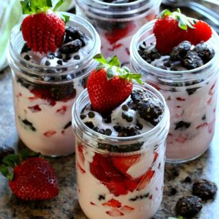 Easy to Make Strawberry & Chocolate Crunch Yogurt Parfaits for Breakfast, Snack or Dessert