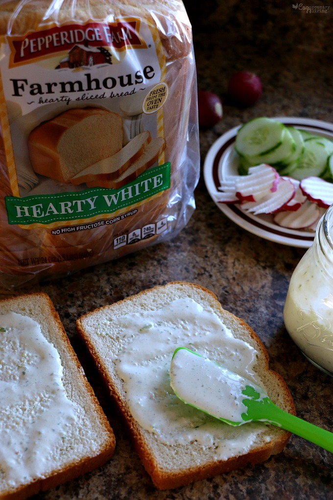 Spring Inspired Cucumber Mayo on Sandwiches