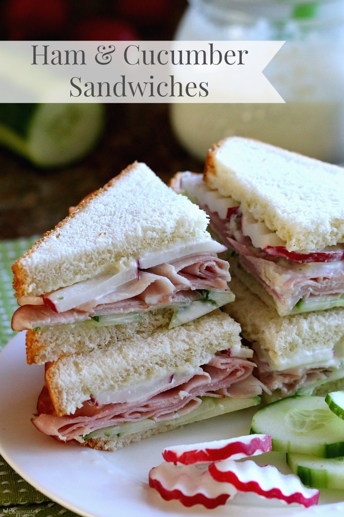 Spring Inspired Ham & Cucumber Sandwiches